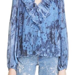 Ganni Pleated Georgette Blouse size 32